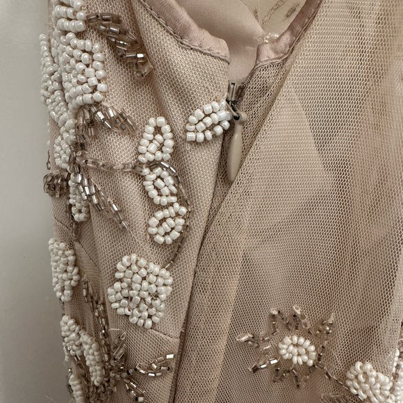 Aidan Mattox, size 0, cream with beads, slip underneath - Picture 6 of 8